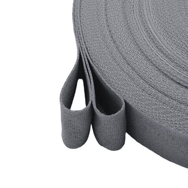 Тесьма (лента) киперная 40 мм / 50 метров, 13 г/м, 100% полиэфир, 15 серый