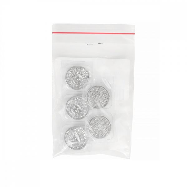 Пуговицы на ножке металлические 24L=15мм, С-MP06 цв.серебро, 5 шт