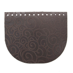 Крышечка для сумки Барашки, 20,4см*17,2см, дизайн №2019, 100% кожа (т.коричневый)