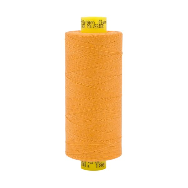 Нитка особо тонкая Gutermann Mara №150 (150/2), 1000 м, 713953, цв. 188 яркий абрикос, 1 катушка