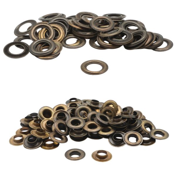 Люверсы металл ⌀12.0 мм (внутр.), №26, сталь, антик, 100 шт, New Star