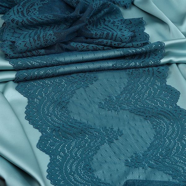 Кружево бельевое эластичное 230 мм / 3 м, 8036 цв.F222 изумрудно-синий, Kruzhevo