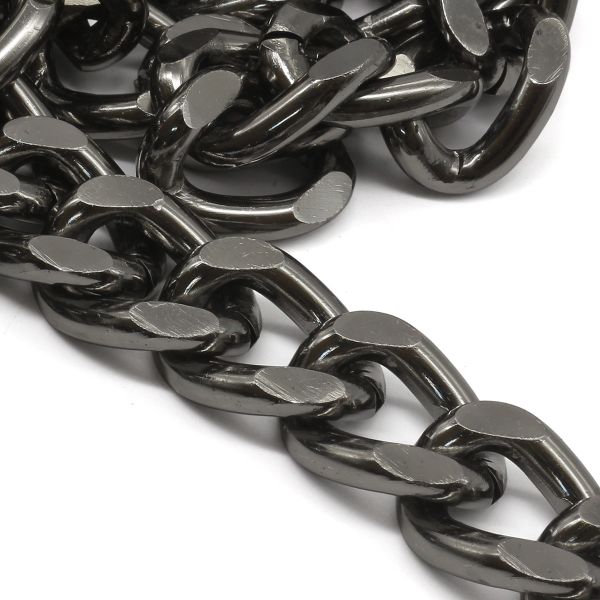 Цепь алюминиевая 19,8 мм, 14,6 мм, боб(10 м) (чер.никель) K8622