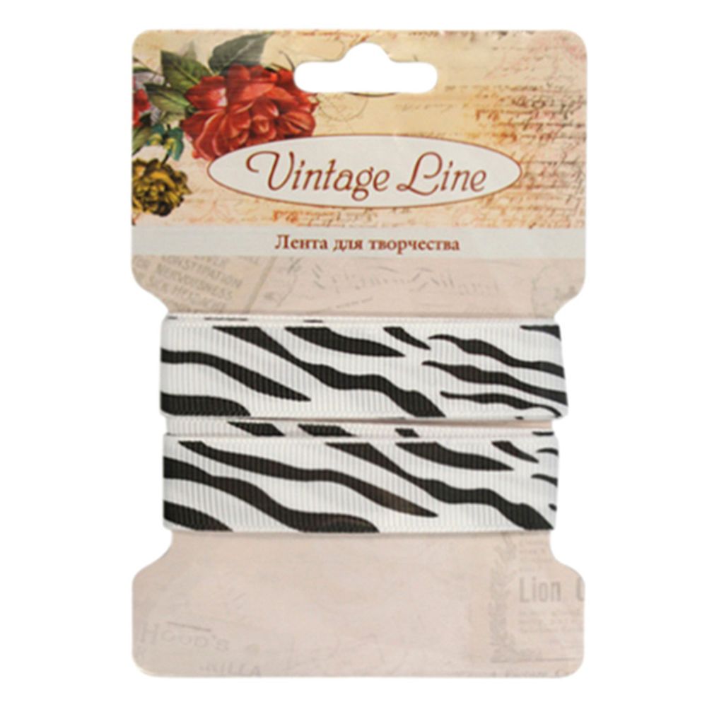 Лента декоративная для творчества Зебра, репс, 16.0 мм / 1 м