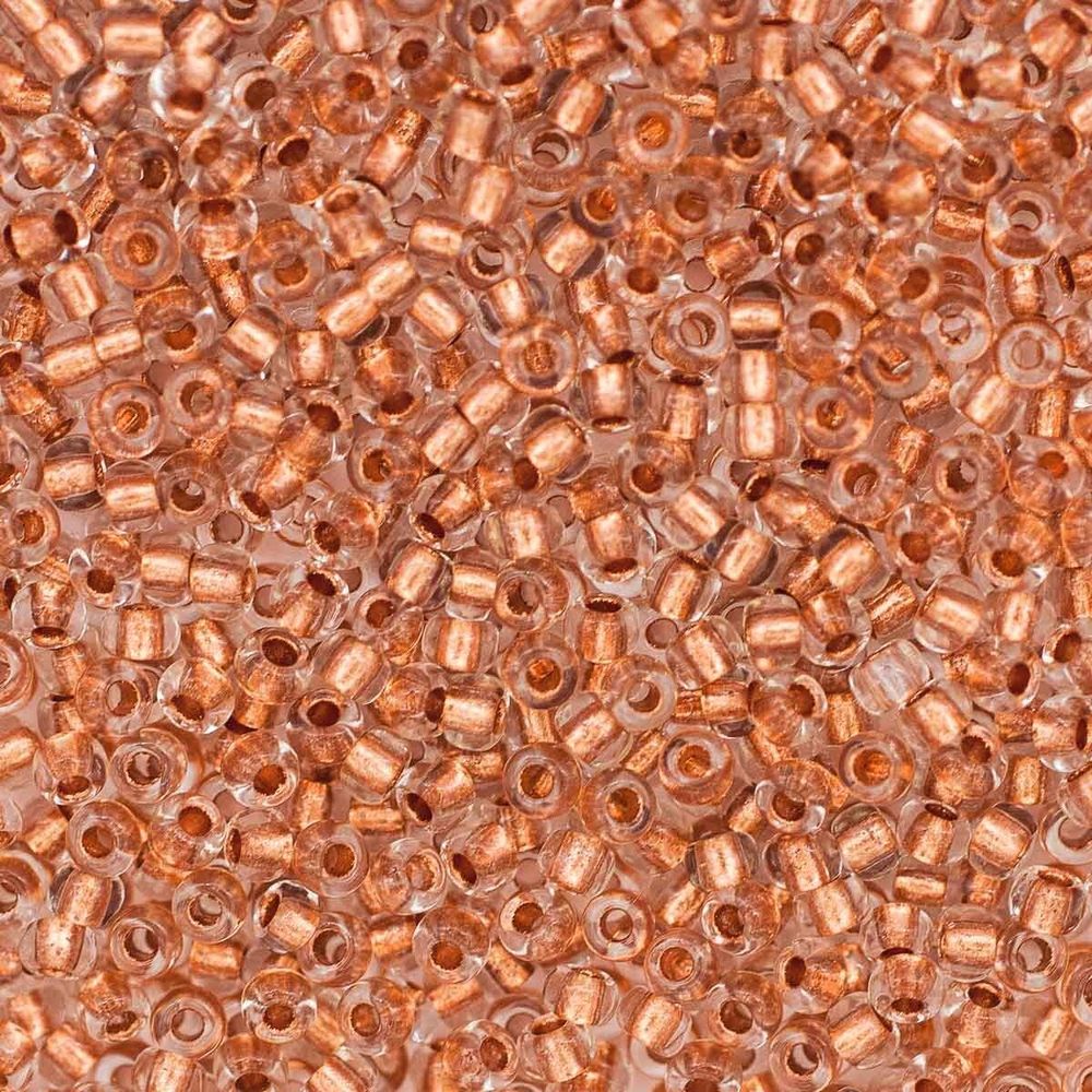 Бисер Preciosa прозрачный с медным центром 10/0 (2.3 мм), круг.отв, 20гр, уп.5 шт