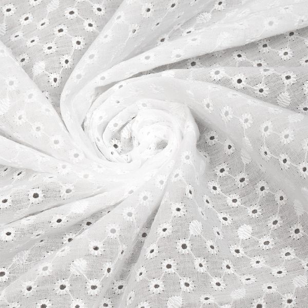 Ткань шитьё (прошва) 100 г/м², 150 см / 15 метров, TBY.Emb.2 белый