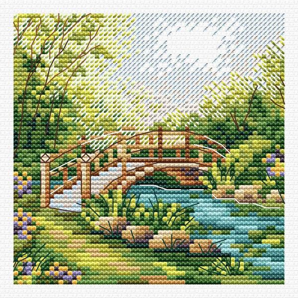 Набор для вышивания нитками МП Студия М-1232, Краски лета 11х11 см