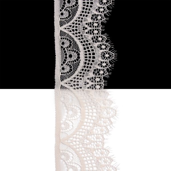 Кружево эластичное (стрейч) 60 мм / 3 метра, C571 молочный