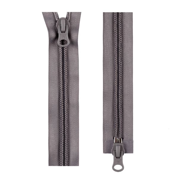 Молния спираль (витая) Т10 (10 мм) 2 зам., разъем., 80 см, 327 мышиный, S-10 Gamma, 10 шт