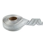 Лента металлизированная Подарочная 25±2 мм / 25±0.5 метров, белый-под серебро, Blitz