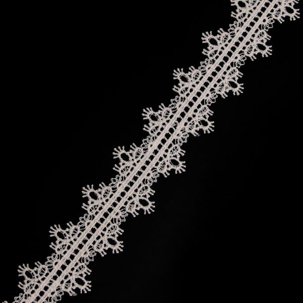 Кружево гипюр (плетёное) 30 мм / 3 метра, матовое, 571 молочный