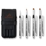 Набор кистей Vista-Artista Travel Набор колонок микс VA-KOL-01, 4 шт, короткая ручка, круглая №1; круглая №4; овальная №8; плоская №6, Vista-Artista VA-KOL-01