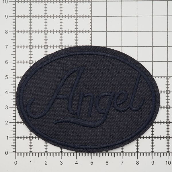 Термоаппликация круг ANGEL black 93х67мм (Blue2 (синий2)), 2 шт, LA559