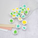 Цветочек-розочка из фоамирана 38 мм, микс №2, 3 цвета, 24 шт