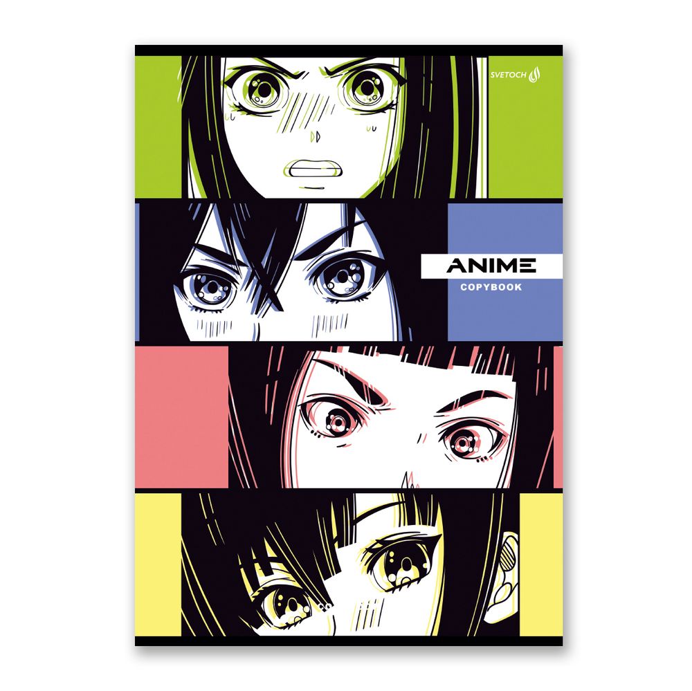 Тетрадь ученическая общая, матовая ламинация, A4 80 л. на скобе 65 г/м², белизна 100%, 6 шт, клетка, 000457 Учи иероглифы, Светоч 80ТСК4_2_2_1