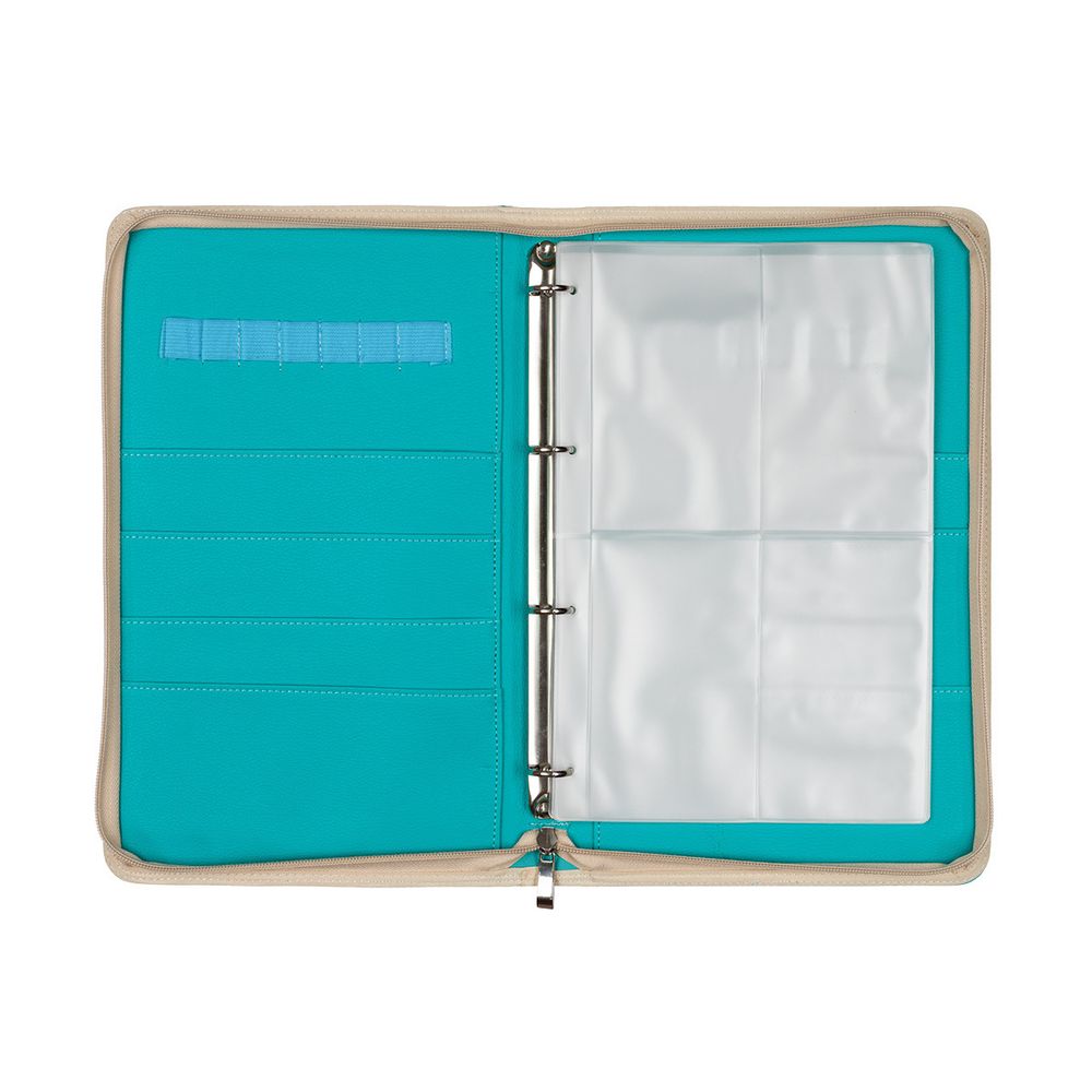 Органайзер для спиц и крючков кожзаменитель 34х21х3 см, 01 бирюза, Gamma OGN-03