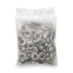 Люверсы металл ⌀_8.0 мм (внутр.), серебро, 100 шт, BIG
