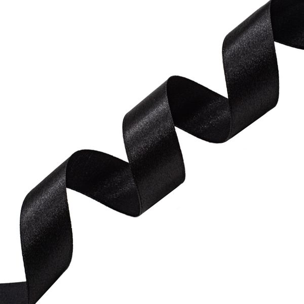 Лента атласная 1-сторонняя 25.0 мм / 22.86±1 метров, 160 черный, Globus