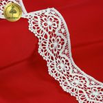 Кружево гипюр (плетёное) 50 мм, матовая нить TBY.0871, цв.белый уп.13.71м, Kruzhevo
