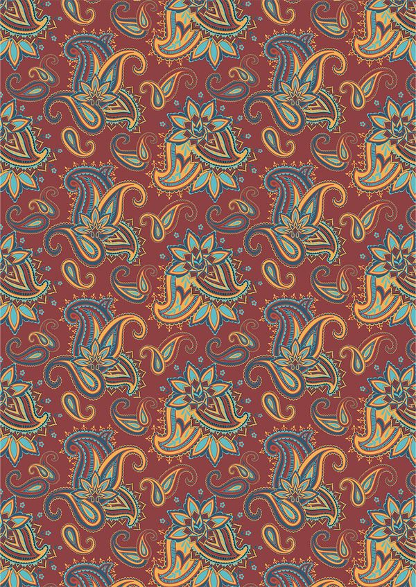 Ткань для пэчворка Peppy Сказочный восток, отрез 50х55 см, 146 г/м², СВ-08 красный, Peppy