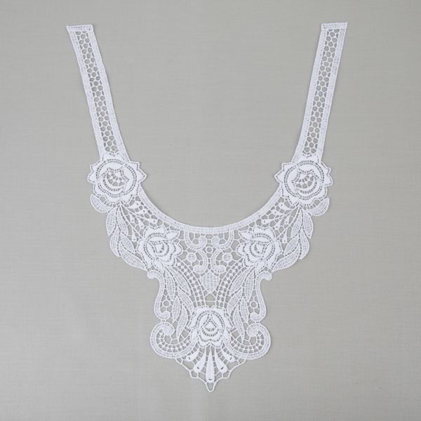 Пришивная кружевная вставка 270 мм, гипюр, 10 шт, Турция, белый, Gamma GIC-35-01