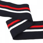 Подвяз (довяз) трикотажный 6.0х80 см, т.синий с белой и бордовой полосами, 100% п/э, 5 штук