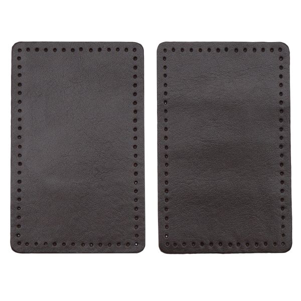 Заплатки пришивные из кожи, прямоугольник 6х9,6см с перфорацией, 2 шт, 100% кожа, 03 темно-коричневый, 9113