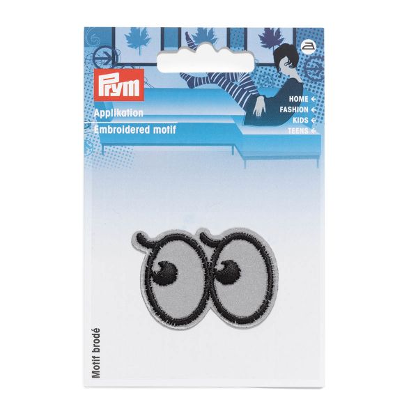 Термоаппликация свет.кл, пр. Глаза серебр. 1шт, Prym