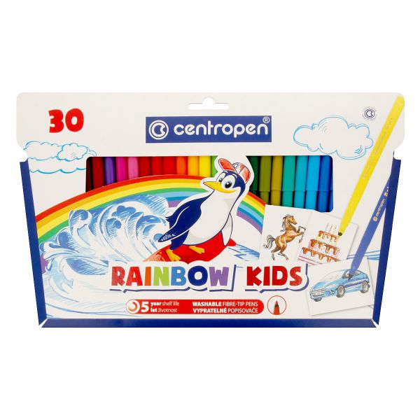 Набор цветных фломастеров RAINBOW KIDS PA 7550/30 30 цв, 7550/30, Centropen 7550/30