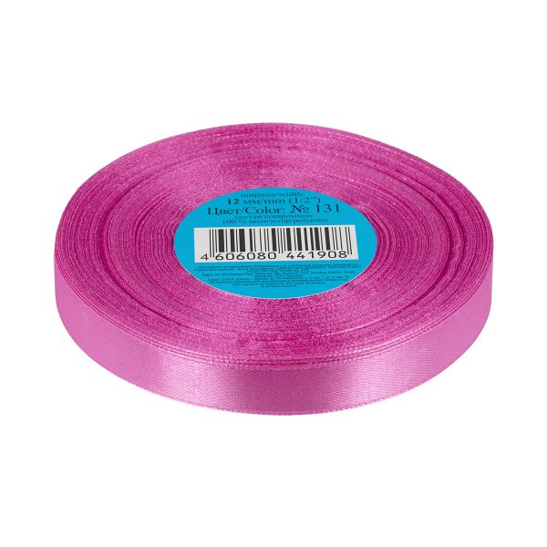 Лента атласная 1-сторонняя 12.0 мм / 33±2 метра, 131 бл.лиловый, Gamma