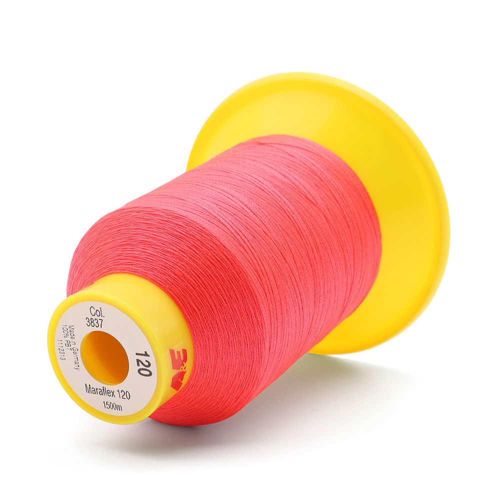 Нитка эластичная Gutermann Maraflex 120, 1500 м, 716936, 3837 неоновый розовый, 1 катушка