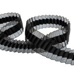 Лента капроновая (органза) гофрированная 38.0 мм / 22.5 метров, 112 черный, Blitz ORV-38