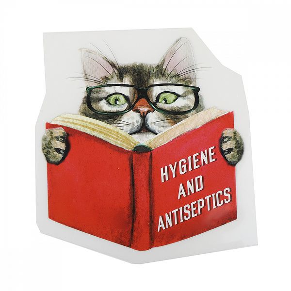 Термотрансфер арт.1240 Кот с книгой 11х12см, уп.10 шт