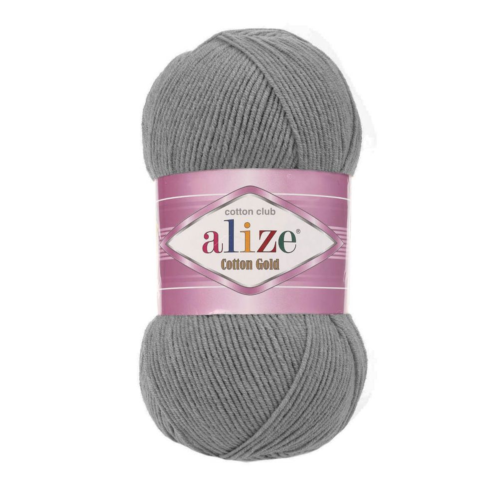 Пряжа Alize (Ализе) Cotton Gold / уп.5 мот. по 100 г, 330м, 828 серый