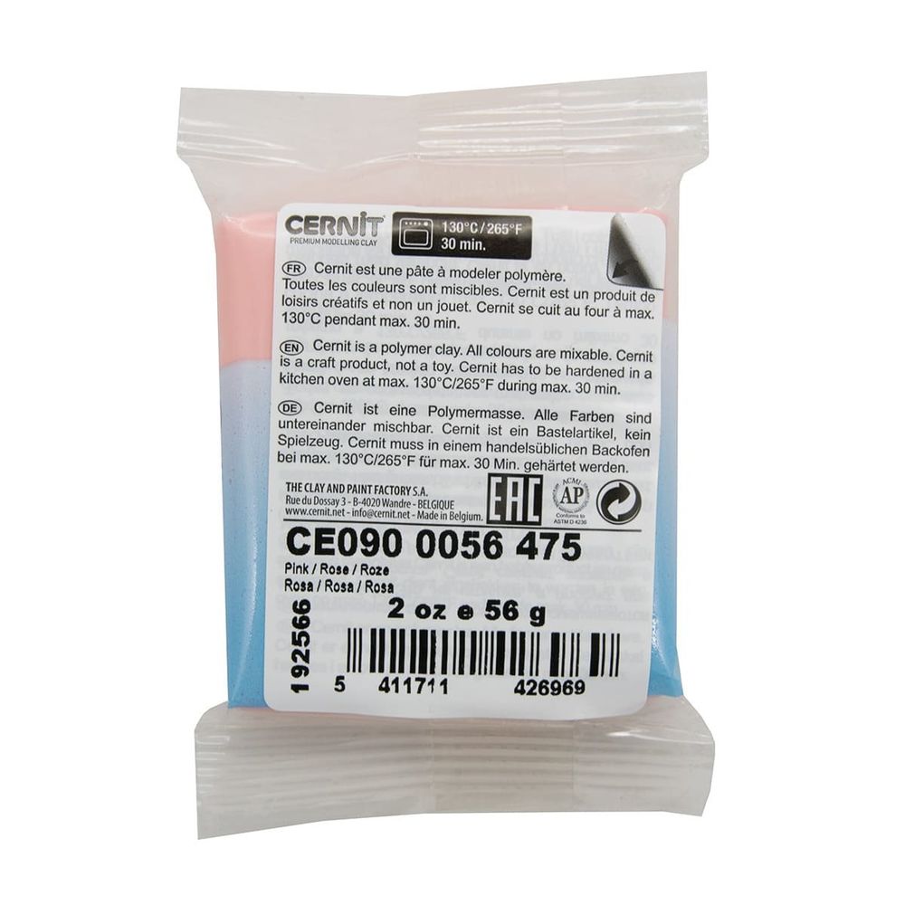 Полимерная глина Cernit №1 запекаемая, классическая 56-62 гр, 475 розовый