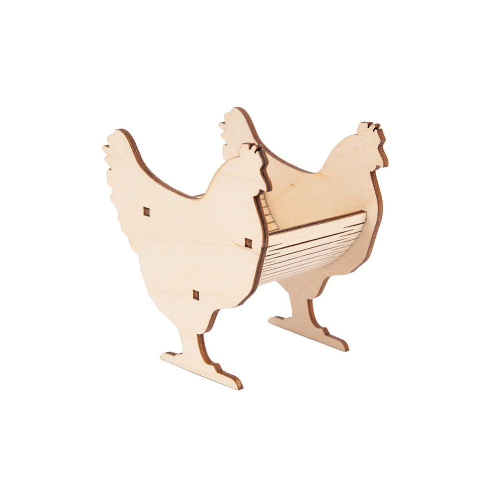 Подставка под яйцо фанера 8.8х5.4х8 см, Курочки, Mr.Carving КЛ-26