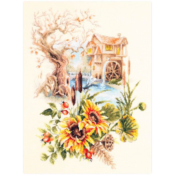 Набор для вышивания нитками Чудесная игла, Старая мельница 28х38 см, 626278