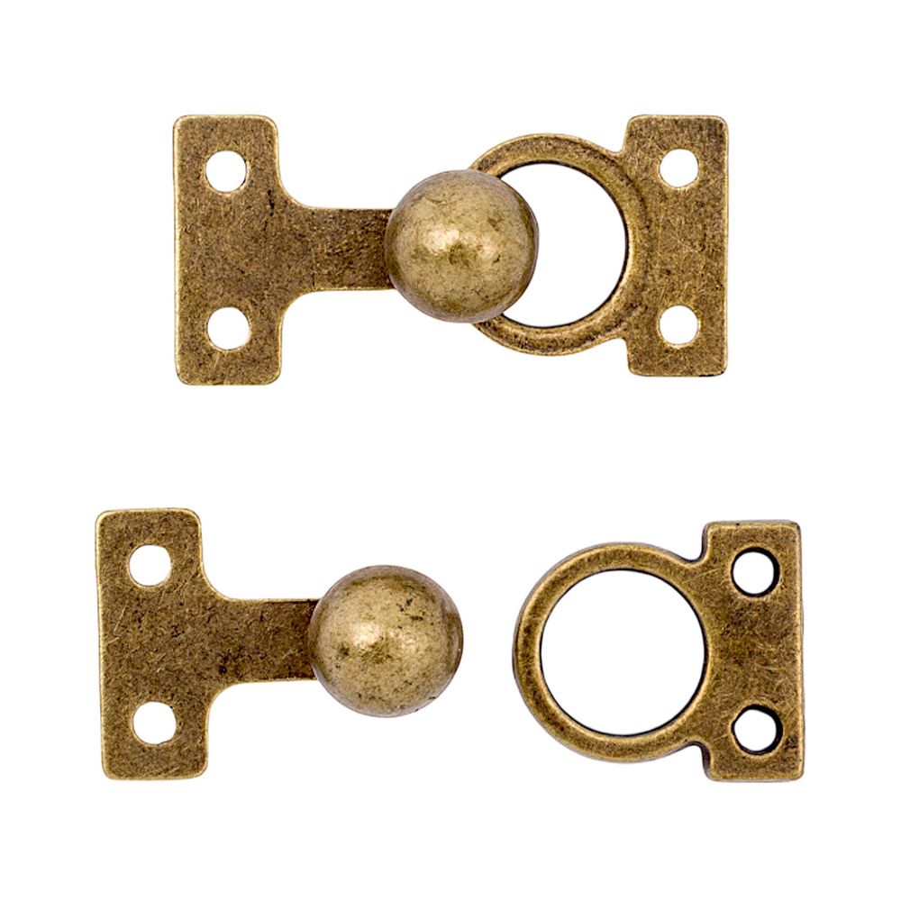 Крючки пришивные декоративные 10х21 мм, бронза, 10 шт