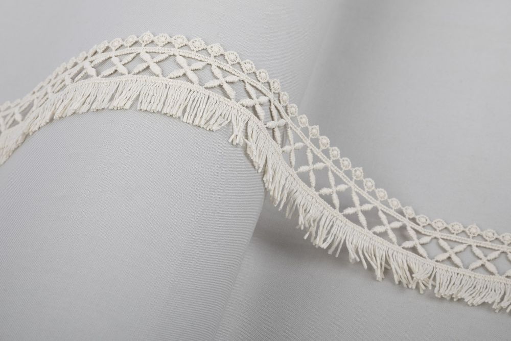 Кружево гипюр (плетёное) 35 мм / 10 м, льняной, Gamma GGM-3502