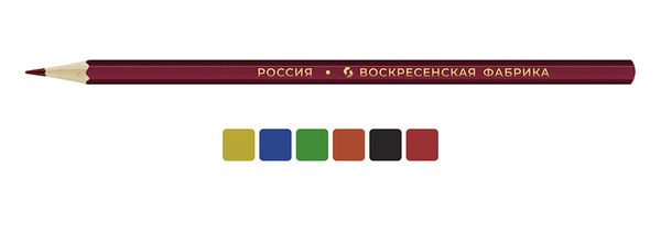 Карандаш (набор) металлик Царевны, заточенный 8х6 цв, ВКФ TSR-MCP-6006