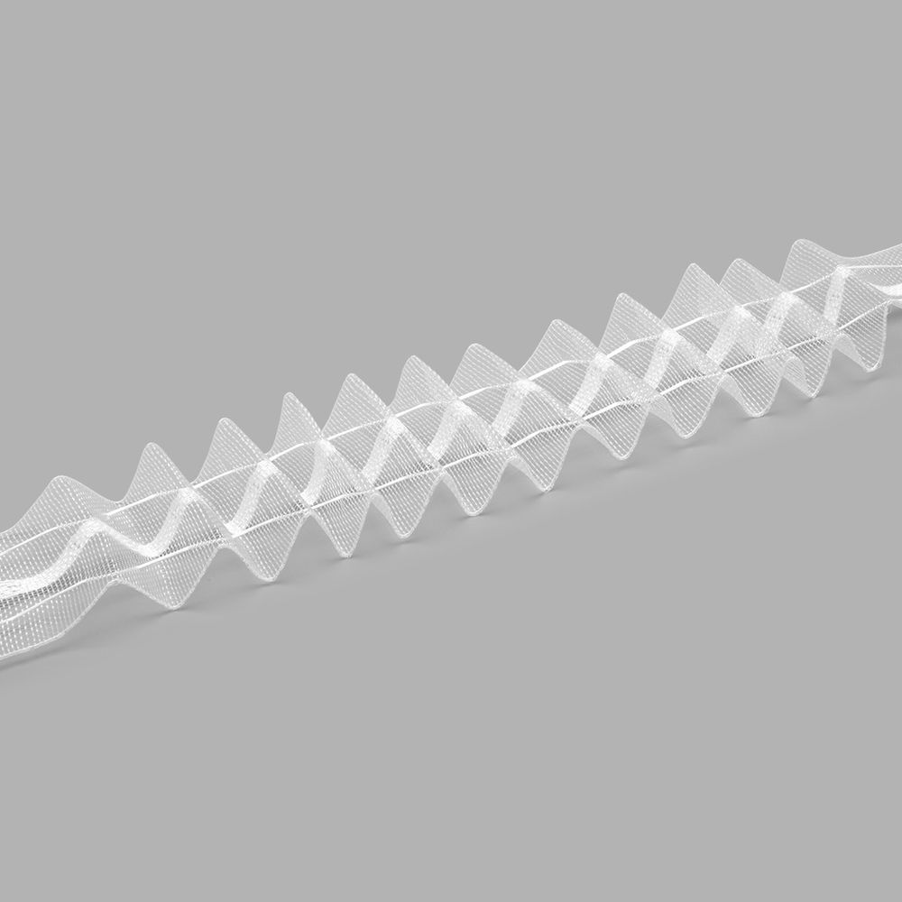 Лента (тесьма) шторная: сборка параллельная нефикс. 40 мм / 50 метров, (1 ряд петель, 2 шнура), прозрачный, 401-О