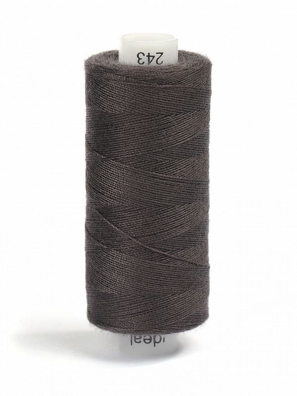 Нитки швейные бытовые Ideal 40/2, 366 м / 10 кат., 243 серый