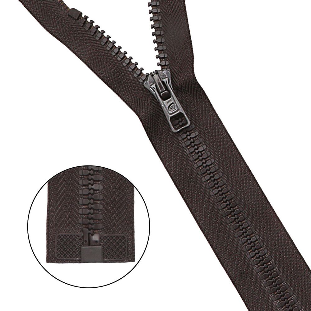 Молния трактор Arta Т6 (6 мм) 1 зам., разъем., 90 см, цв. 068 т.коричневый, уп.5 шт