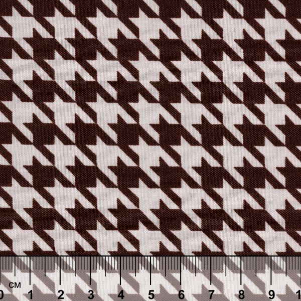 Ткань для пэчворка Peppy Бабушкин сундучок, отрез 50х55 см, 140 г/м², БС-07 Гусиная лапка коричневый, Peppy