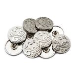 Часть кнопки Альфа (S-образная) ⌀25 мм (A-часть), 5/25 никель мет фигурный узор, 20 шт