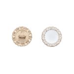 Пуговицы на ножке 24L=15 мм, металл, GD.White (золото-белый), 10 шт, MP05