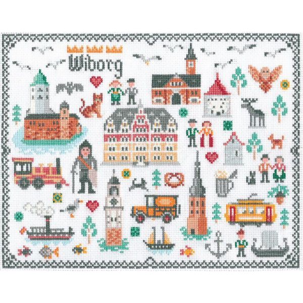 Набор для вышивания нитками Палитра 06.006, Прогулка по Выборгу 27х20см