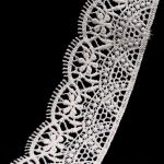 Кружево гипюр (плетёное) 45 мм / 3 метра, матовое, 571 молочный