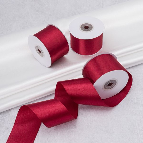 Лента атласная 50.0 мм / 3 шт по 22.86 метра, бордовый