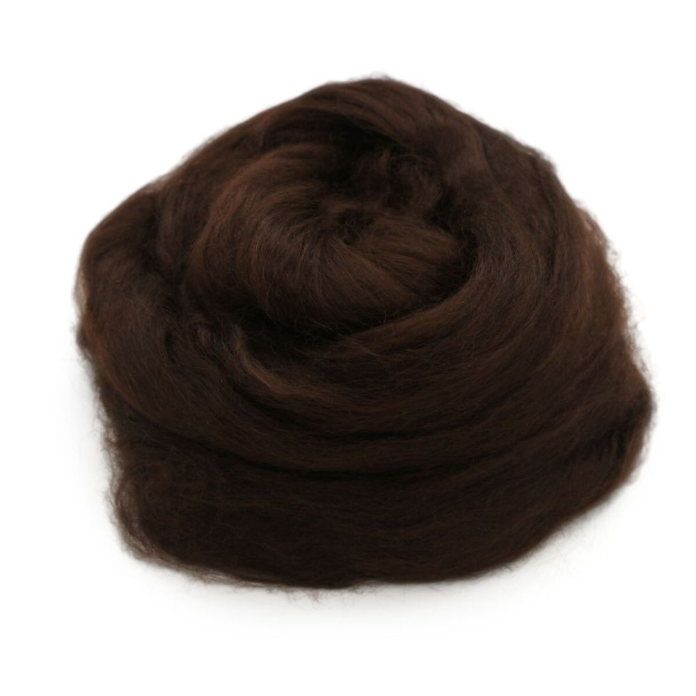 Шерсть для валяния Троицкая, 100% вискоза, 50 гр, цв. 17 шоколад